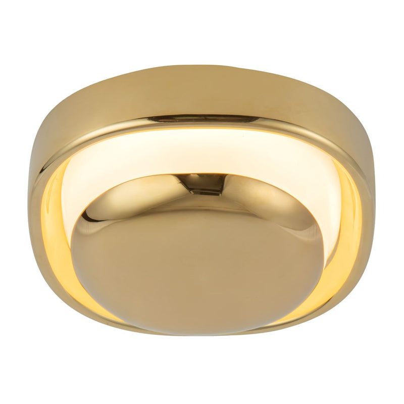 Kuzco Pebble 8" Brass Dimmable LED Wall Sconce, Metallic Brass