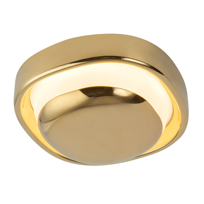 Kuzco Pebble 8" Brass Dimmable LED Wall Sconce, Metallic Brass