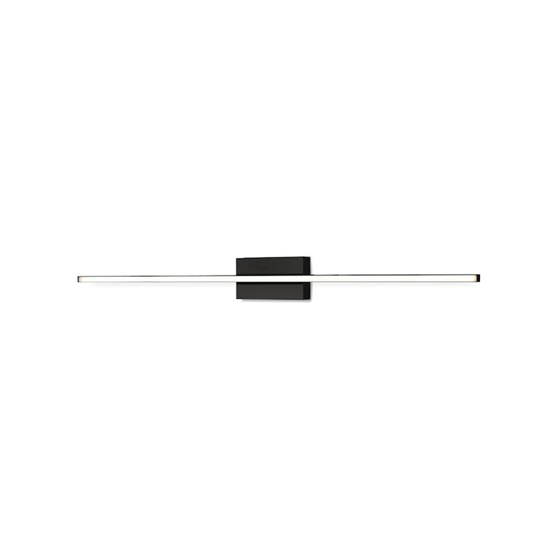 Kuzco Vega Minor 36in LED Wall Sconce | Modern Linear Black Aluminum and White Acrylic Diffuser | Hallway & Living Room Accent | Model WS18236-BK
