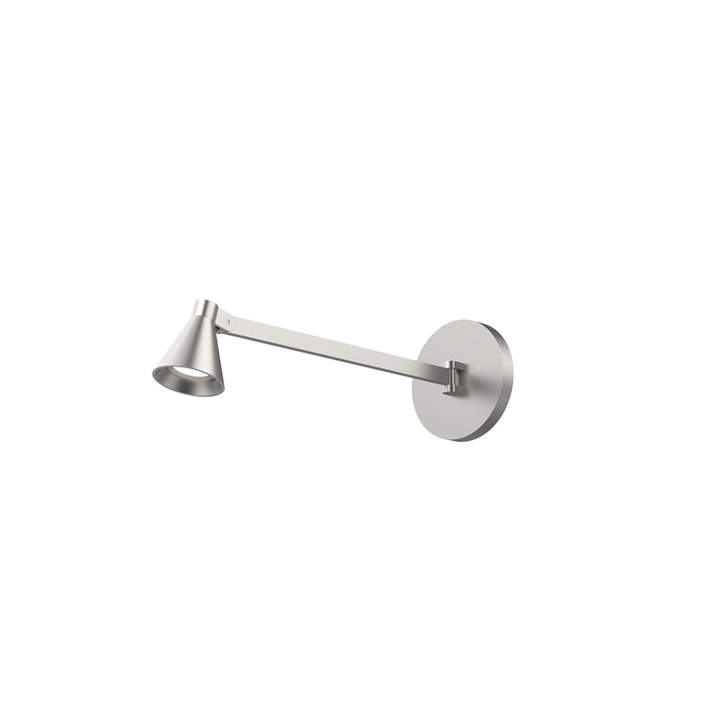 Kuzco Dune 14in 1-Light LED Wall Sconce | Modern Brushed Nickel and Metalized PC Reflector | Hallway & Bedroom Accent | Model WS19914-BN