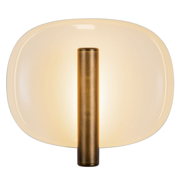 Kuzco Lustre 9" Wht Dim LED Wall Sconce, Pearl Wht/Vintage Brass - WS20809-PW-VB