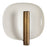 Kuzco Lustre 9" Wht Dimmable LED Wall Sconce, Pearl Wht/Vintage Brass