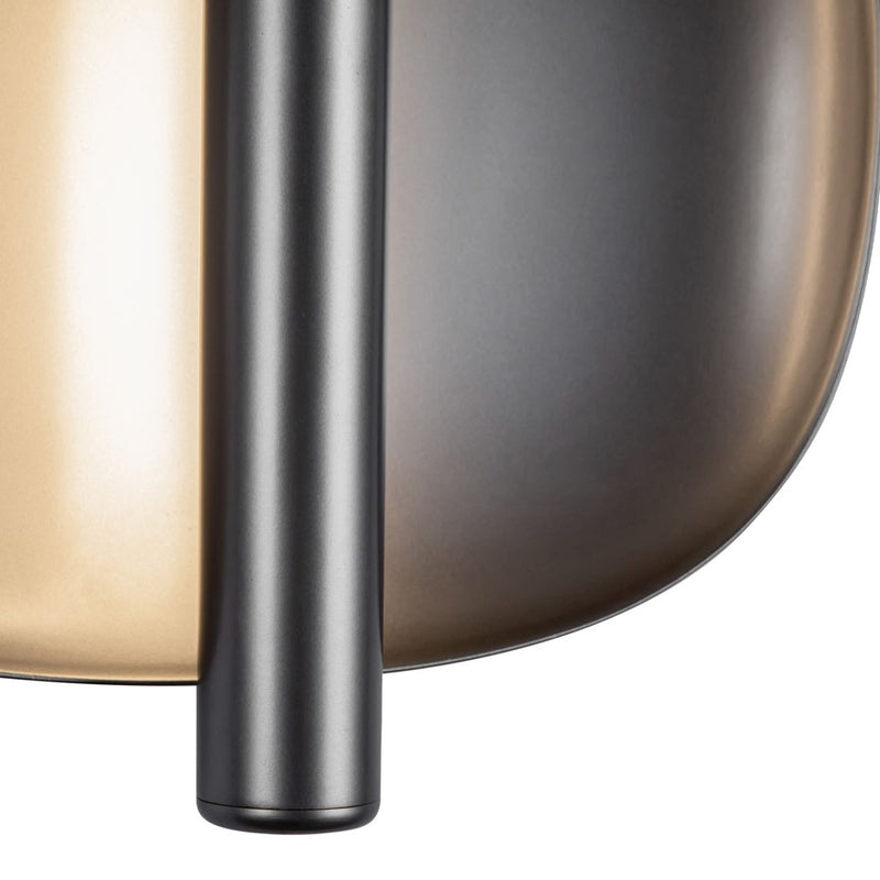 Kuzco Lustre 9" Silver Dimmable LED Wall Sconce, Space Gray