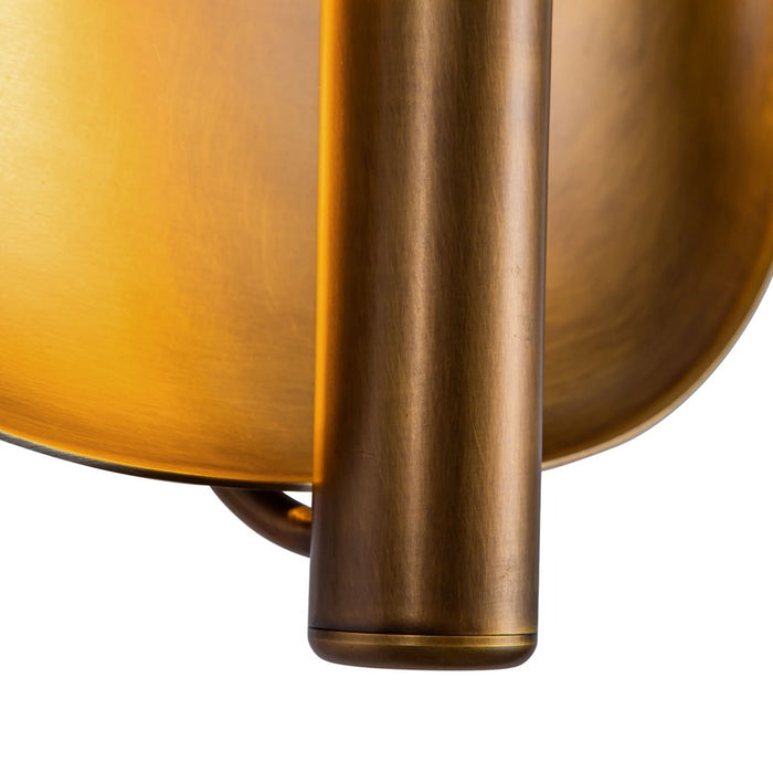 Kuzco Lustre 9" Brass Dimmable LED Wall Sconce, Vintage Brass