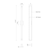 Kuzco Swivel 48in 1-Light Wall Sconce | Black Aluminum and Frosted Acrylic Diffuser | Living Room & Hallway | 4.38 x 47.25 x 4 in | Model WS24348-BK
