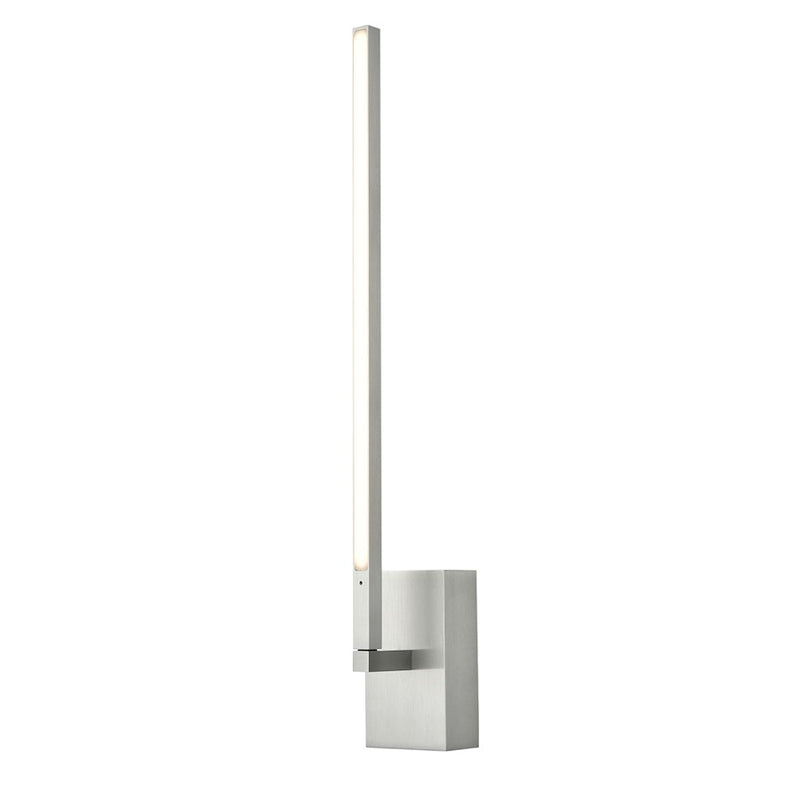 Kuzco Pandora 18in 1-Light Wall Sconce | Modern Brushed Nickel and White Acrylic Diffuser | Hallway & Bedroom Accent Light | Model WS25118-BN