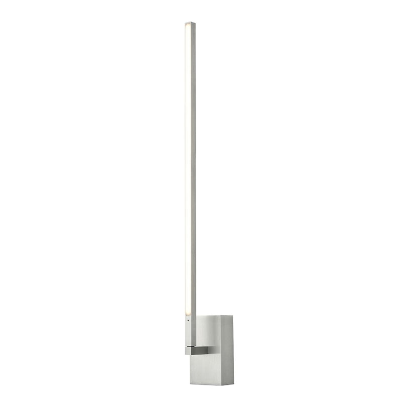 Kuzco Pandora 25in LED Wall Sconce | Brushed Nickel Aluminum and White Acrylic Diffuser | Bedroom & Hallway Accent | Model WS25125-BN