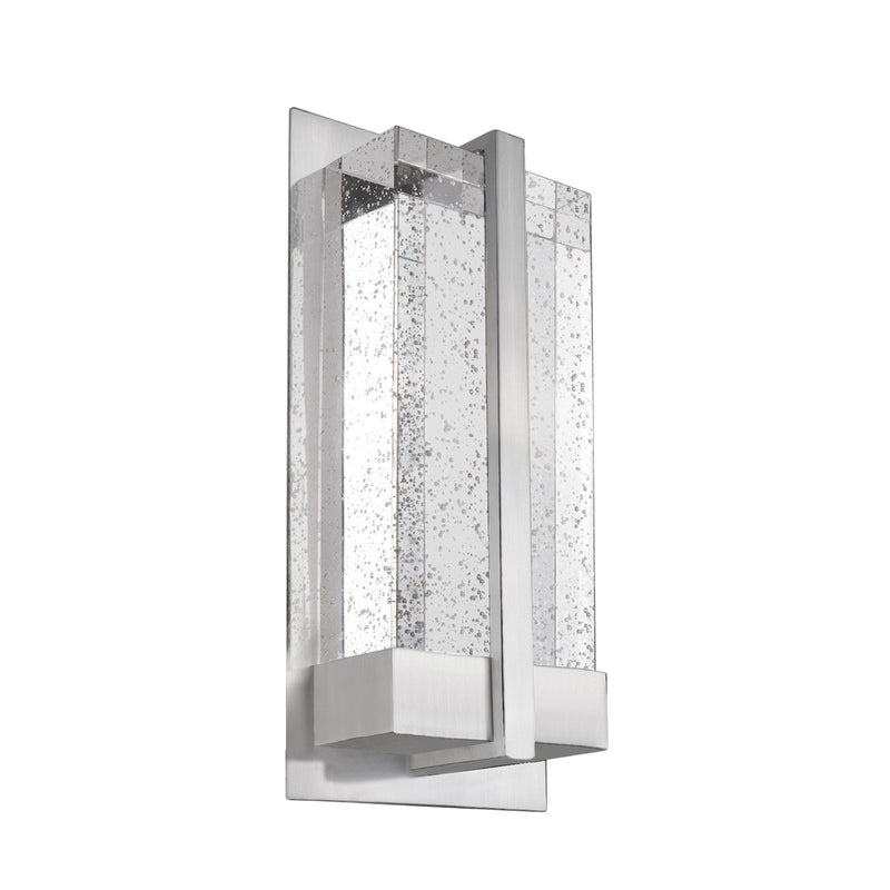 Kuzco Gable 12in 1-Light LED Wall Sconce | Modern Brushed Nickel and Clear Crystal | Living Room & Hallway Accent | Model WS2812-BN