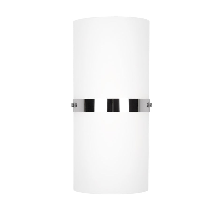 Kuzco Harrow 13in 2-Light Wall Sconce | Modern Chrome and Opal Glass | Hallway & Bathroom Accent Light | Model WS3413-CH