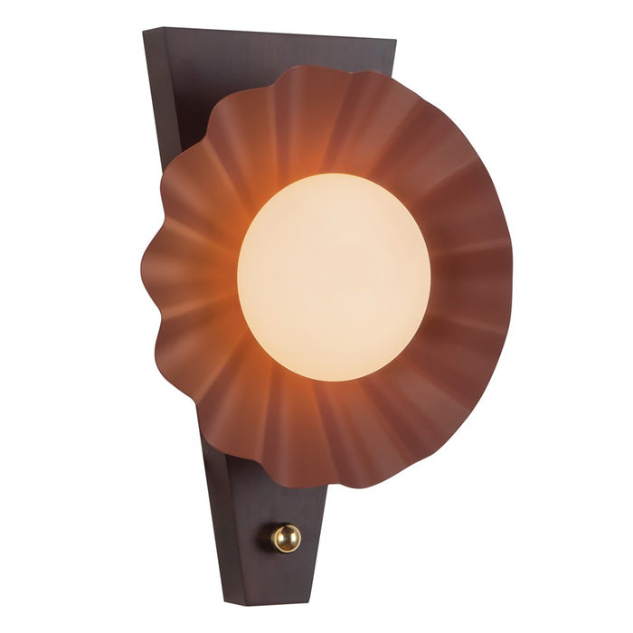 Kuzco Furrow 12" Red Wall Sconce, Burgundy