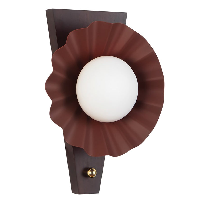 Kuzco Furrow 12" Red Wall Sconce, Burgundy