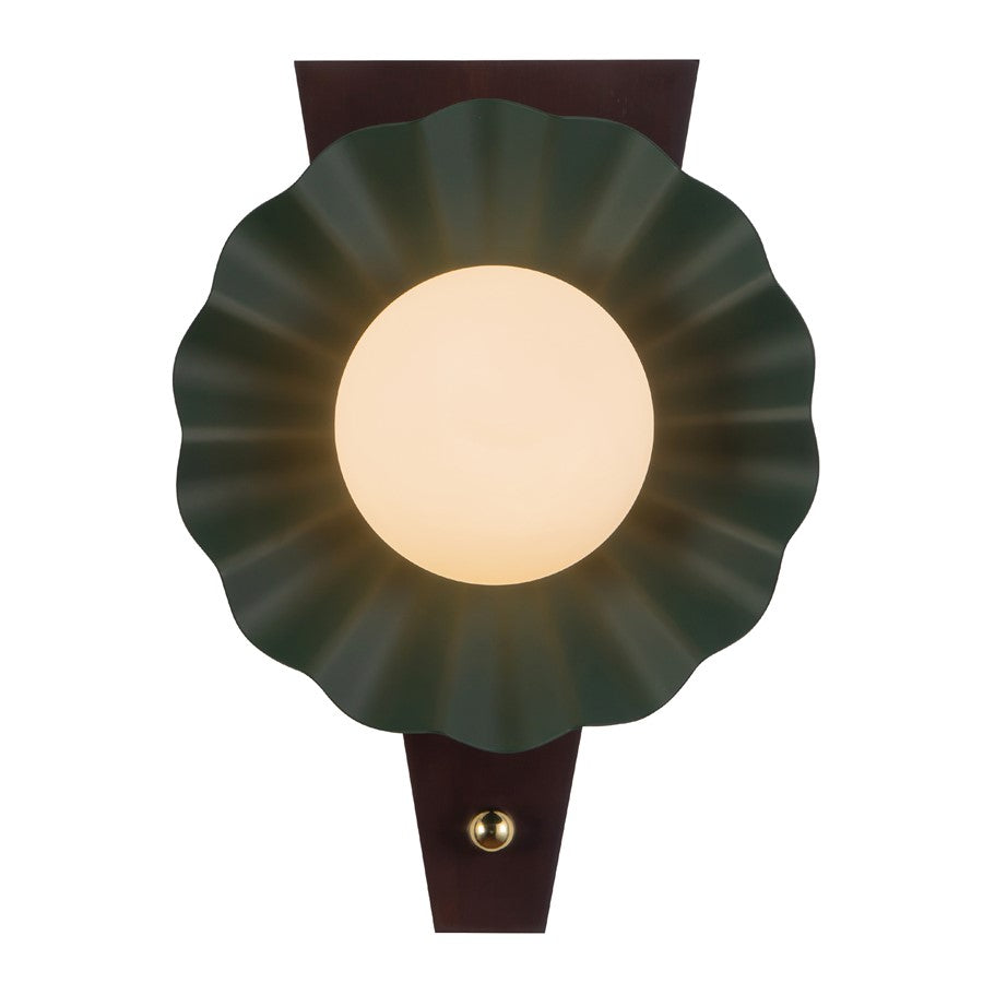 Kuzco Furrow 12" Green Wall Sconce, Pine Green - WS354012PGN