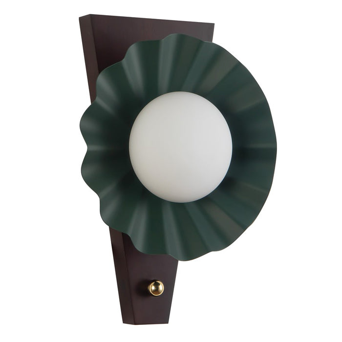 Kuzco Furrow 12" Green Wall Sconce, Pine Green