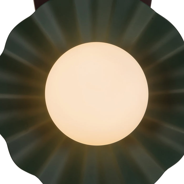 Kuzco Furrow 12" Green Wall Sconce, Pine Green