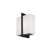 Kuzco Bengal 7in 1-Light Wall Sconce | Modern Black Steel and Opal Glass | Hallway & Bedroom Accent | Model WS39210-BK