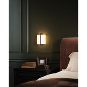 Kuzco Bengal 7in 1-Light Wall Sconce | Modern Black Steel and Opal Glass | Hallway & Bedroom Accent | Model WS39210-BK