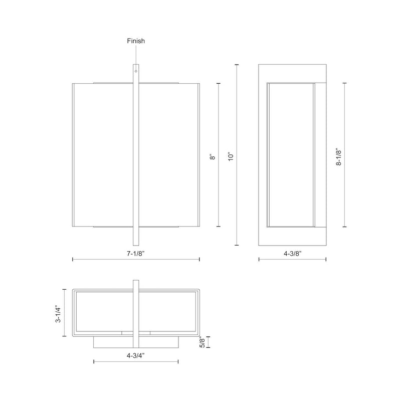 Kuzco Bengal 7in 1-Light Wall Sconce | Modern Black Steel and Opal Glass | Hallway & Bedroom Accent | Model WS39210-BK