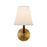 Kuzco Sloan 12" Gold Wall Sconce, Brushed Gold/White Linen