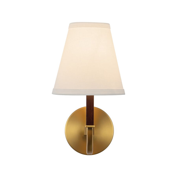 Kuzco Sloan 12" Gold Wall Sconce, Brushed Gold/White Linen