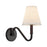Kuzco Sloan 12" Blk Wall Sconce, Matte Black/White Linen - WS445106MBWL