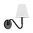 Kuzco Sloan 12" Black Wall Sconce, Matte Black/White Linen