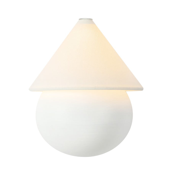 Kuzco Rowan 9" Wht Dimmable LED Wall Sconce, Antique Wht/White Linen