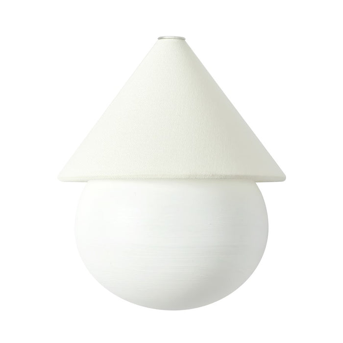 Kuzco Rowan 9" Wht Dimmable LED Wall Sconce, Antique Wht/White Linen