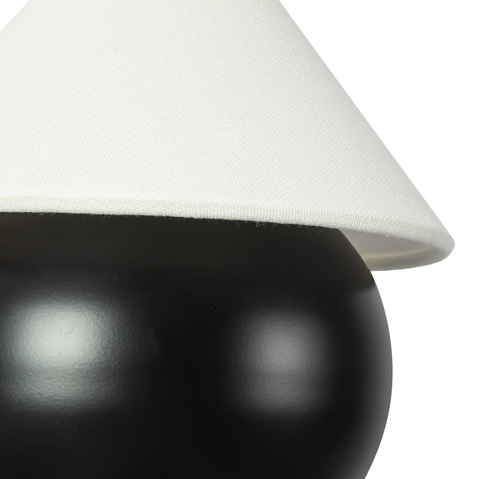 Kuzco Rowan 9" Black Dimmable LED Wall Sconce, Matte Black/White Linen
