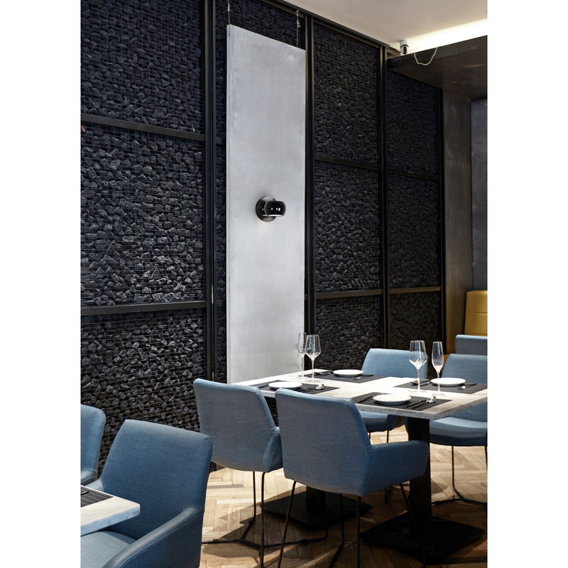 Kuzco Flux 4in 1-Light LED Wall Sconce | Modern Gloss Black Aluminum and Acrylic Diffuser | Hallway & Bedroom Accent Light | Model WS46604-GBK