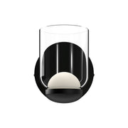 Kuzco Cedar 4in LED Wall Sconce | Modern Black and Clear Glass with White Diffuser | Hallway & Bathroom Accent | 935lm 3000K | Model WS52505-BK-CL