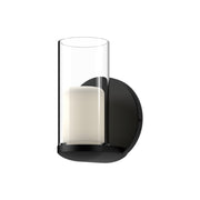 Kuzco Birch 3in 1-Light LED Wall Sconce | Modern Black Aluminum and Clear Glass with White Diffuser | Hallway & Bathroom Accent | Model WS53505-BK-CL
