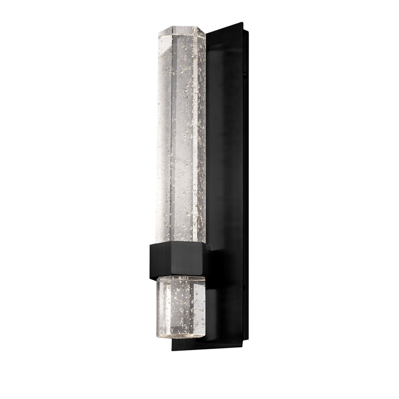 Kuzco Warwick 15in 1-Light LED Wall Sconce | Modern Black and Clear Encased Bubble Crystal | Hallway & Bedroom Accent | Model WS54615-BK