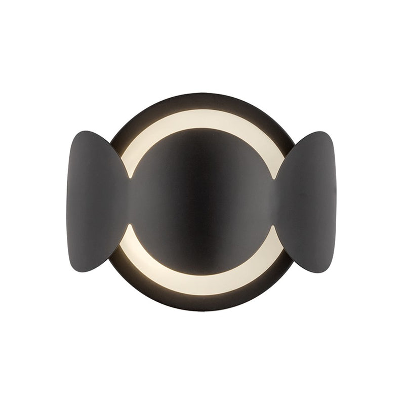 Kuzco Ciel 10" Socket Wall Sconce, Black/Opal Glass/Steel Shade - WS59810-BK-OP