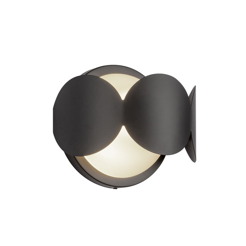 Kuzco Ciel 10" Socket Wall Sconce, Black/Opal Glass/Steel Shade