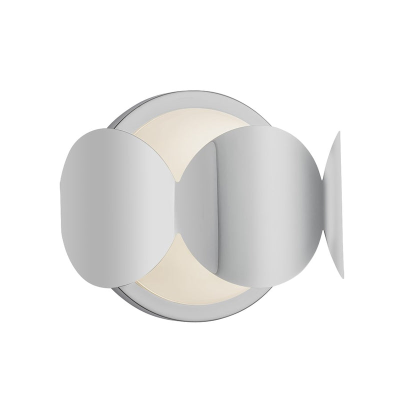 Kuzco Ciel 10" Socket Wall Sconce, Chrome/Opal Glass/Steel Shade