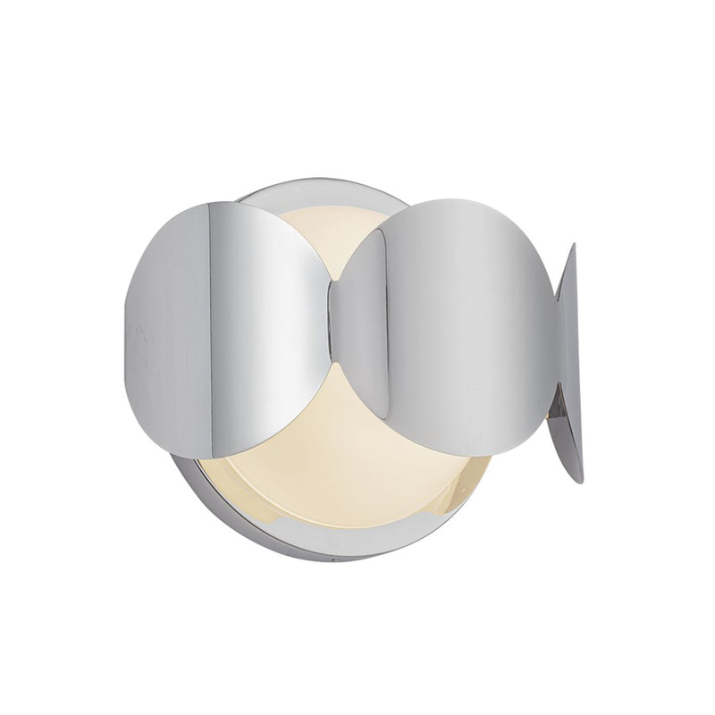 Kuzco Ciel 10" Socket Wall Sconce, Chrome/Opal Glass/Steel Shade