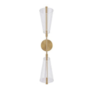 Kuzco Mulberry 29in 1-Light Wall Sconce | Modern Brushed Gold and Clear Etched Acrylic | Bedroom & Hallway Accent Light | Model WS62629-BG-LG