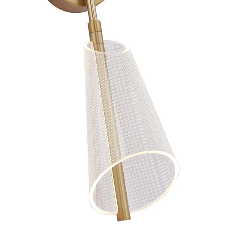 Kuzco Mulberry 29in 1-Light Wall Sconce | Modern Brushed Gold and Clear Etched Acrylic | Bedroom & Hallway Accent Light | Model WS62629-BG-LG