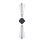 Kuzco Mulberry 29in 1-Light Wall Sconce | Modern Black and Acrylic Edge-Lit | Living Room & Hallway Accent Light | Model WS62629-BK-LG