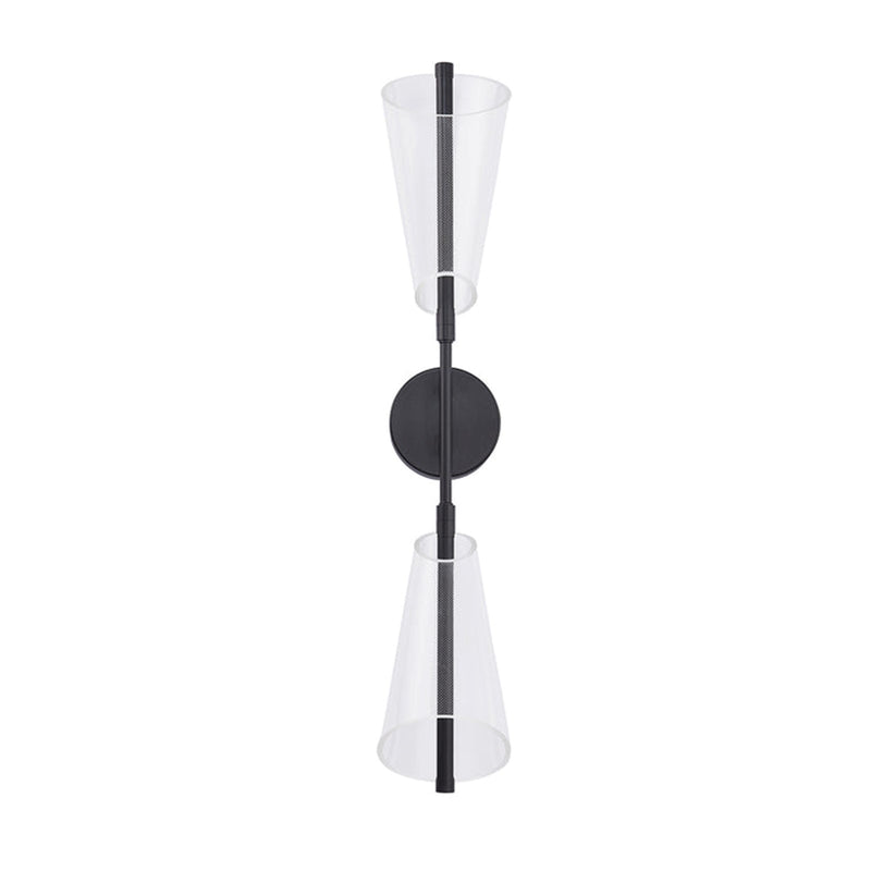 Kuzco Mulberry 29in 1-Light Wall Sconce | Modern Black and Acrylic Edge-Lit | Living Room & Hallway Accent Light | Model WS62629-BK-LG