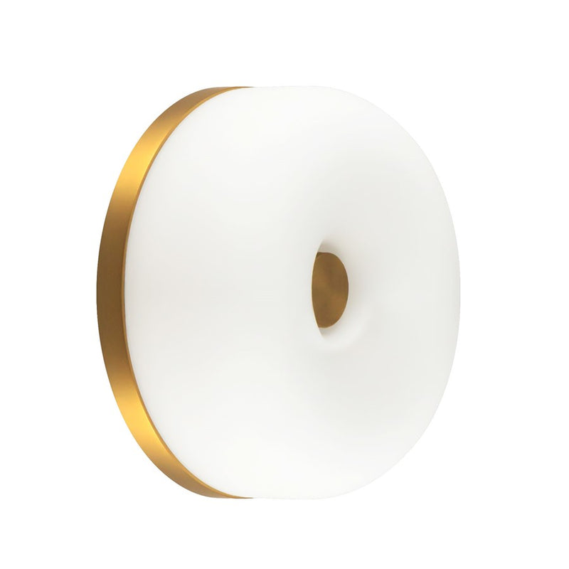 Kuzco Jada 5" Gold Dimmable LED Wall Sconce, Brushed Gold/Opal Glass