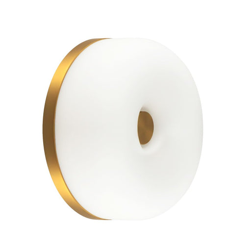 Kuzco Jada 5" Gold Dimmable LED Wall Sconce, Brushed Gold/Opal Glass