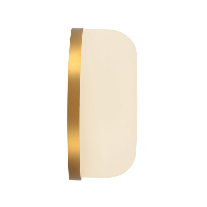 Kuzco Jada 5" Gold Dimmable LED Wall Sconce, Brushed Gold/Opal Glass