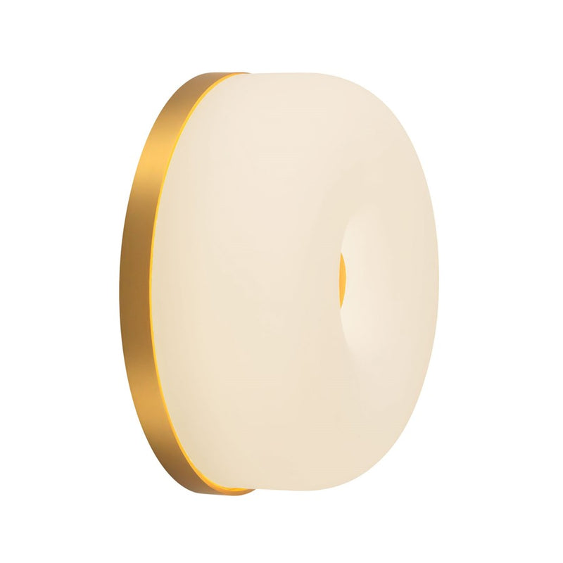 Kuzco Jada 5" Gold Dimmable LED Wall Sconce, Brushed Gold/Opal Glass