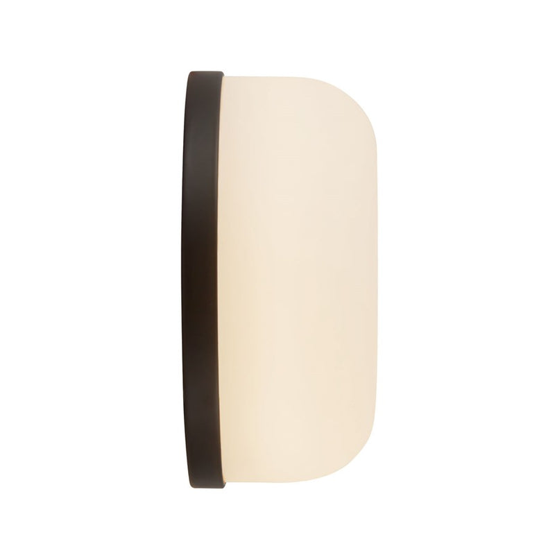 Kuzco Jada 5" Black Dimmable LED Wall Sconce, Black/Opal Glass