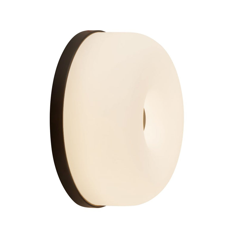 Kuzco Jada 5" Black Dimmable LED Wall Sconce, Black/Opal Glass
