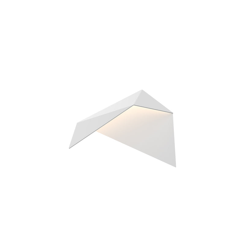 Kuzco Taro 10in 1-Light LED Wall Sconce | Modern White Angular Shape | Bedroom & Hallway Accent Light | 10.38in W x 8in H, 3.38in | Model WS70410-WH