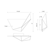 Kuzco Taro 10in 1-Light LED Wall Sconce | Modern White Angular Shape | Bedroom & Hallway Accent Light | 10.38in W x 8in H, 3.38in | Model WS70410-WH