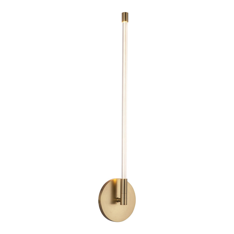 Kuzco Motif 22in LED Wall Sconce | Modern Brushed Gold and Clear Glass | Hallway & Bedroom Accent Light | 22 x 0.75 x 1.75 in | Model WS74122-BG