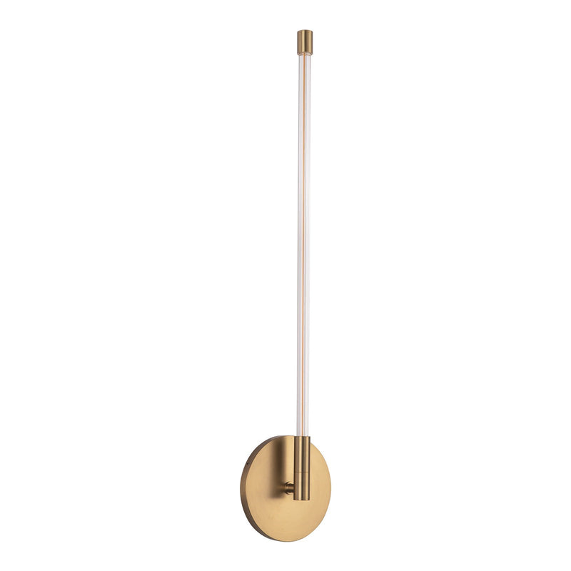 Kuzco Motif 22in LED Wall Sconce | Modern Brushed Gold and Clear Glass | Hallway & Bedroom Accent Light | 22 x 0.75 x 1.75 in | Model WS74122-BG